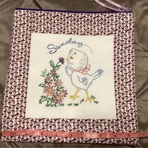 Embroidered Bird project bag